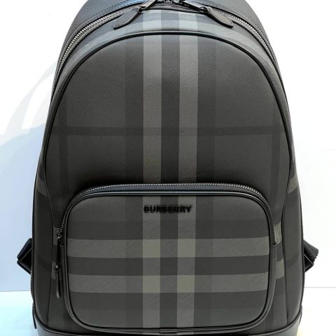 Серый Рюкзак в клетку Rocco Burberry угольный