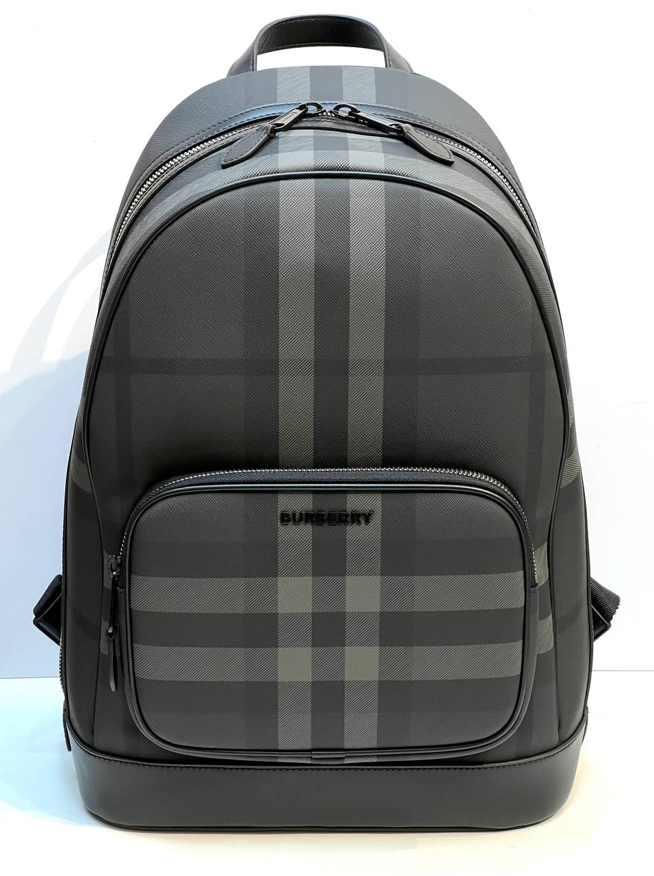 Серый Рюкзак в клетку Rocco Burberry угольный