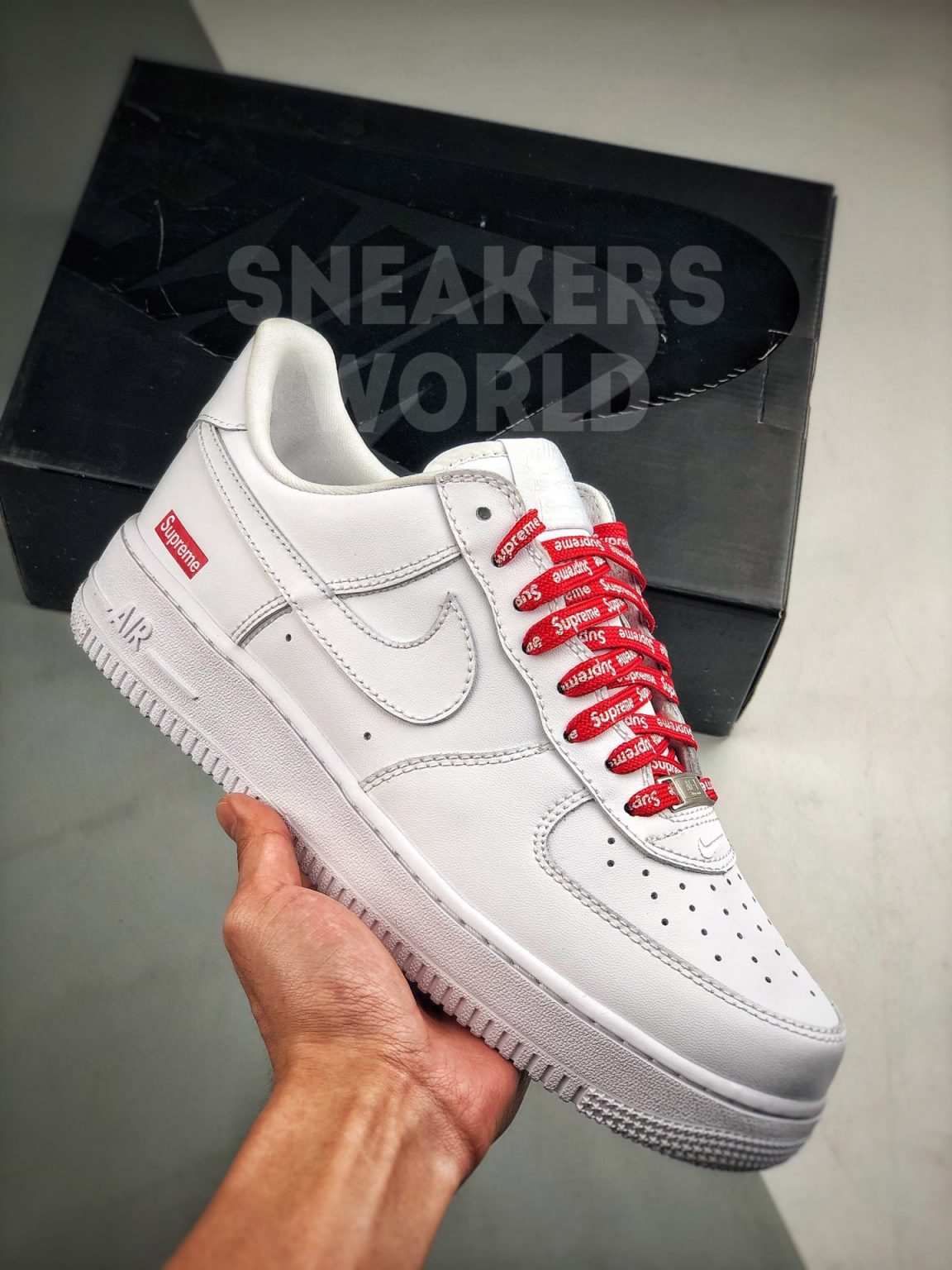 Nike Air Force 1 Supreme Box Logo White CU9225-100